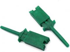 V TELESKY 10PCS Mini Single Test Hook Clip Test Probe For Electronic Testing Red/Black/Yellow/Green/Blue/White (test tick green)