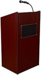 Pemberly Row Contemporary 50W Wood Sound Lectern in Mahogany