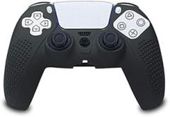Nakedcellphone Grip Series Compatible with PS5 Controller Case, Soft Silicone Rubber Skin Cover - Black