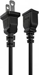 5FT Short Thin Extension Cord Indoor, 2 Prong 5A 125V 625W Male and Female Polarized Plug Christmas Light Flat Black Extension Cord for TV, Home Office Electronics Use (1Pack)
