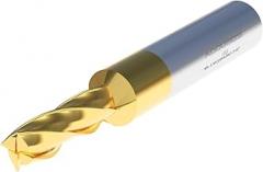 Accusize Industrial Tools 1/4'' Dia, 3/8'' Shk, 5/8'' Flt Length, 2-7/16'' Oal, H.S.S. Finishing, Tin Coating End Mill, 1400-3205