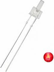 100 pcs 2mm White Red Green Blue Yellow Flat Top LED Diode Lights Bright Lighting Bulb Lamps Electronics Components Indicator Light Emitting Diodes (Transparent Red)