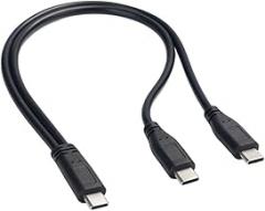 USB C Splitter to Multiple Charging Cable Fast Cord for Mobile and Electronics Devices Power Supply 30cm