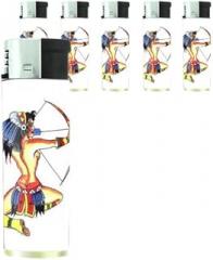 SEXY Native American Tattoo Butane Refillable Electronic Lighter Set of 5 Pieces D-472