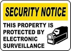 Electronic Surveillance Sign, Security Notice Property Metal Tin Aluminum Sign 8x12 Inch for Home, Coffee Bar Wall Decor