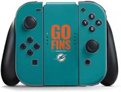Skinit Decal Gaming Skin Compatible with Nintendo Switch Joy Con Controller - Officially Licensed NFL Miami Dolphins Team Motto Design