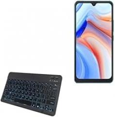 BoxWave Keyboard Compatible with Cubot Note 8 - SlimKeys Bluetooth Keyboard - with Backlight, Portable Slim LED 7 Colors - Jet Black