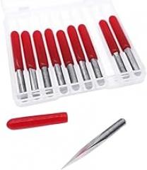 10Pcs 3.175mm Shank 3 Edge Pyramid Engraving Bits Face Bit 10-90 Degrees Carbide End Mill Milling Cutter CNC Router New 2025 High for Reliable Electronic Component, Precision, Stable Performance