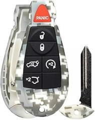 1x New Camouflage Entry 6 Buttons Remote Start Car Key Fob Fobik Shell / CASE Remote IYZC01C for Commander Grand Cherokee. - (No Electronics or Chip Inside)