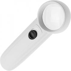 Handheld Magnifier,LED 5X/15X/40X White Portable Handheld Magnifying Glass,ABS Plastic Case Electronics Beauty Observations Magnifying (MG6B -2 15x)