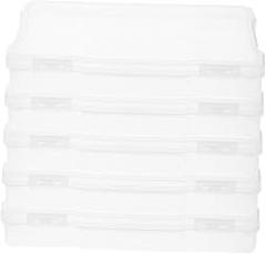 5pcs Plastic Photo Storage Box Sealing Cards Postcards Box Multi-functional Desktop Organizer for Small Parts Jewelry Electronic Components