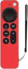 for Apple TV 4K 2nd Gen Siri, Silicone Remote Control Protective Case, Anti-Slip Shockproof Remote Case, Protective Skin Sleeve (red)