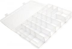 Yinpecly PP Component Storage Box 345x215x40mm Plastic Organizer Adjustable Container Removable Grids Tool Boxes for Electronic Component Small Accessories Transparent Color 1Pc