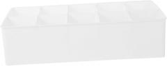 Plastic Box Removable Dividers for Desk Organization Medium Storage for Chargers and Cords Versatile White Drawer Organizer for Electronics and Stationery