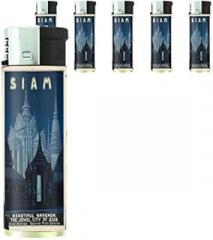 Refillable Electronic Lighter Set of 5 Pieces D-203 Siam Beautiful Bangkok Jewel City of Asia
