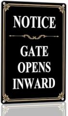 Gate Opens Inward Aluminum Sign 8×12in, Sturdy Metal Signs Rust Free Weatherproof, Gate Warning Safety Signs, Prevent Injuries Damage to Electronic Gates Caution Security Sign