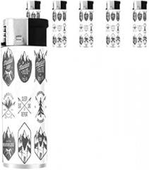 Vintage Retro Skiing Skier Skis Set of 5 Lighters S40 Electronic Refillable Flame Cigarette Smoking