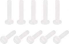 Nylon Machine Screws, M2x10mm Slotted Pan Head Fasteners Bolts for Electronics, Communications, Equipment, 25Pcs