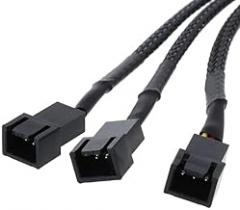 KUNSR 12V 30CM 3Pin Fan PWM 1 to 3 Way Power Supply Extension Cable Y Splitter Port Multiplier PC Computer Cooling 22AWG Wire