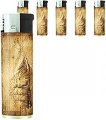 Vintage Pirate Ship Lighters S5 Set of 5 Electronic Flame Cigarette Smoking Retro High Seas