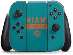 Skinit Decal Gaming Skin Compatible with Nintendo Switch Joy Con Controller - Officially Licensed NFL Miami Dolphins Teal Performance Series Design