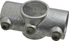 Kee - 1-1/2 Inch Pipe, Two Socket Cross - Malleable Iron Pipe Rail Fitting (2 Pack)