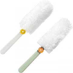 Microfiber Static Dusting Dusters 2pcs with Rotating Heads for Furniture and Household Cleaning, Electrostatic Dust Removal Brush Set for Electronics and Blinds Cleaning