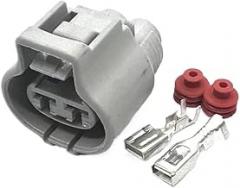 Car Connector 1 Set 2 Pin 4.8 Automobile Electronic Water Proof Fan Connector Brake Booster Pump Assembly Plug for 176142-2 76143-6(Black)