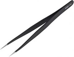 ESD Anti Static Stainless Steel Tweezers Set, 12 Pieces with Protective Sleeve, for Electronics Repair, Jewelry Making, Crafts