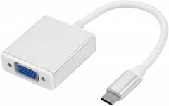 USB-c to Vga Adapter Cable Type-c to Vga Converter for Tv Projector Monitor No Driver Required Silver Color for Stable Signal Transfer