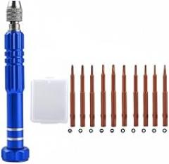 10-in-1 Mini Precision Screwdriver Set, Aluminum Handle with S2 Steel Bits for Small Electronics Repair