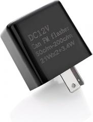 12V Speed Adjustable 2 Pin LED Electronic Flasher Relay for Motorcycle Turn Signal Direct Replacement Universal Hazard Warn Hyper Flash Relay (Black,1pcs)