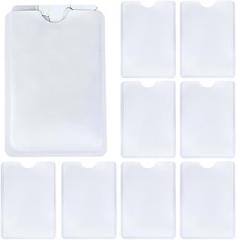 CREATCABIN 40Pcs RFID Card Protector Sleeves RFID Blocking Card Envelope Waterproof Travel Electronic Theft Blocker Protector White Plastic Unisex Secure Sleeve Set Smart Design Fits in Wallets Purses
