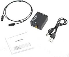 Optical Coaxial Toslink Digital to Analog Audio Converter Adapter RCA L/R 3.5mm, black, 156271