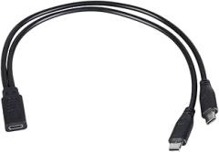 PVC USB Type C Female to Double Type C Male Charging Cable for Electronics