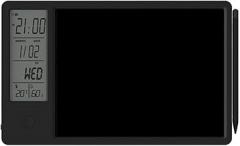 Multi-Function Electronic Calendar Desktop Calendar LCD Handwriting Board Office Memo Desktop Ornament Calendar Black Easy Install Easy to Use