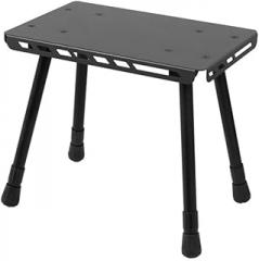 Portable Height-Adjustable Camping Stool Table - Compact Folding Chair for Outdoor Activities, Fishing, Hiking, and Picnics (Black)
