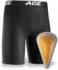 ACE Compression Shorts and Cup Youth, Small/Medium, Black for High Performance