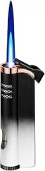 Inflated Torch Lighter, Gradient Windproof Gas Lovely Lighter, Mini Adjustable Butane Jet Flame Lighter, Metal Lighters for Women Men Outdoor Indoor (Black)
