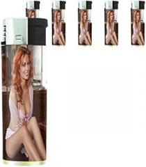 Russian Russia Pin Up Girls Model Set of 5 Lighters S10 Electronic Refillable Flame Cigarette Smoking