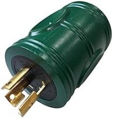 Parkworld 886375 AC Adapter L5-15P to 5-20R (5-15R), Locking L5-15 Plug to Household 5-15 (Generator 5-20 T-Blade) Receptacle (Green)