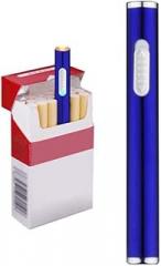 USB Cigarette Lighter Mini Portable Rechargeable Windproof Flameless No Gas Electric Lighter (Blue)