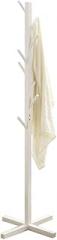 Free Standing Wooden Coat Rack,Hat Hanger Garment Storage Holder,8 Hooks Super Easy Assembly,Modern Clothes Organizer for Garments Scarves Umbrellas Bags. (1white)