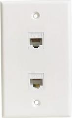 2-Port CAT6 RJ45 US Wall Plate Female LAN Plug