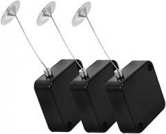 3pcs Retractable Anti-Theft Cable Lock for Securely Mounting Electronics Remote Control Security Leash Automatic Extension Hardware Security Solution for Home and Office