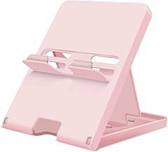 Stand Compatible with Nintendo Switch, Adjustable Switch Playstand, Foldable Phone Stand for Desk, Compact & Portable Switch Holder Accessories (Pink)