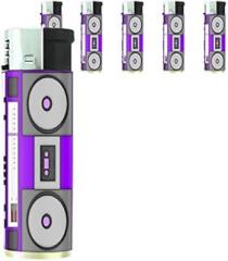 I Love The 80's Boom Box Set of 5 Lighters S3 Electronic Refillable Flame Cigarette Smoking