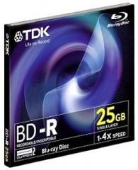 TDK BD-R Blu Ray 25GB Write Once 1-4X