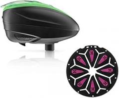 Dye LT-R Electronic Paintball Loader - Lime with HK Army Epic Speed Feed (Lime with Vivid Epic Speed Feed)