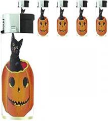 Butane Electronic Lighter Set of 5 Pieces Vintage Halloween Design 011